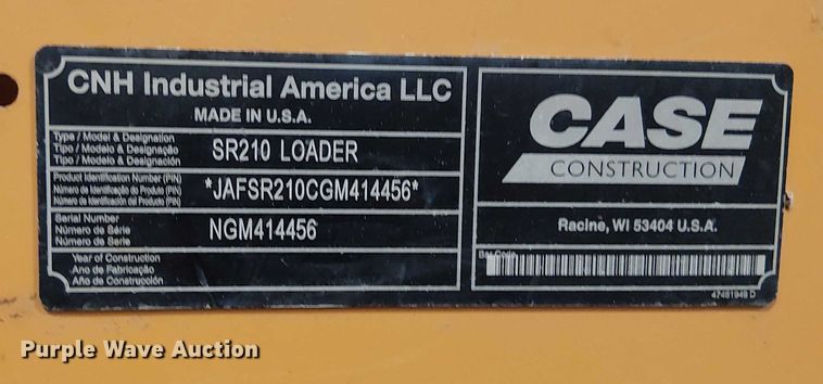 image for item FK0899 Case  SR210 skid steer loader