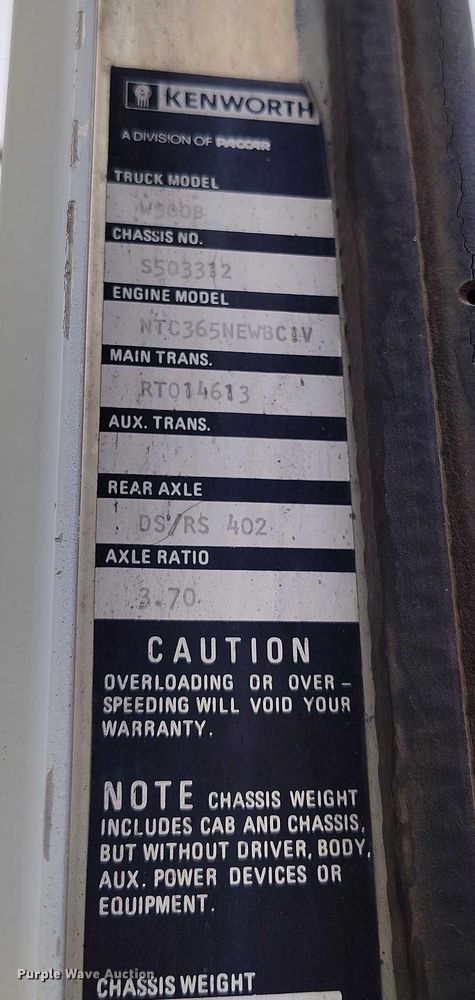 image for item IP9713 1988 Kenworth W900B dump truck