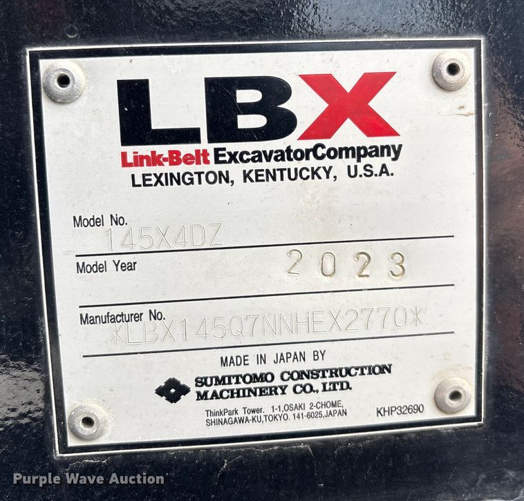 image for item YA1647 2023 Link-Belt 145X4DZ excavator