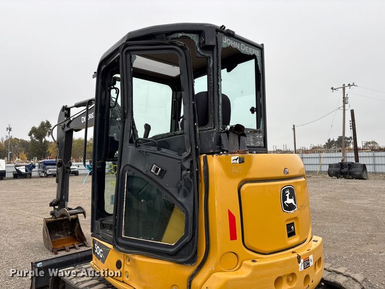 image for item YA1713 2021 John Deere 50G mini excavator