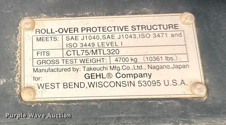 image for item YA1758 2008 Gehl CTL75 tracked skid steer loader