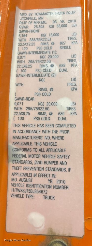 image for item DT6473 2011 International 7600 dump truck