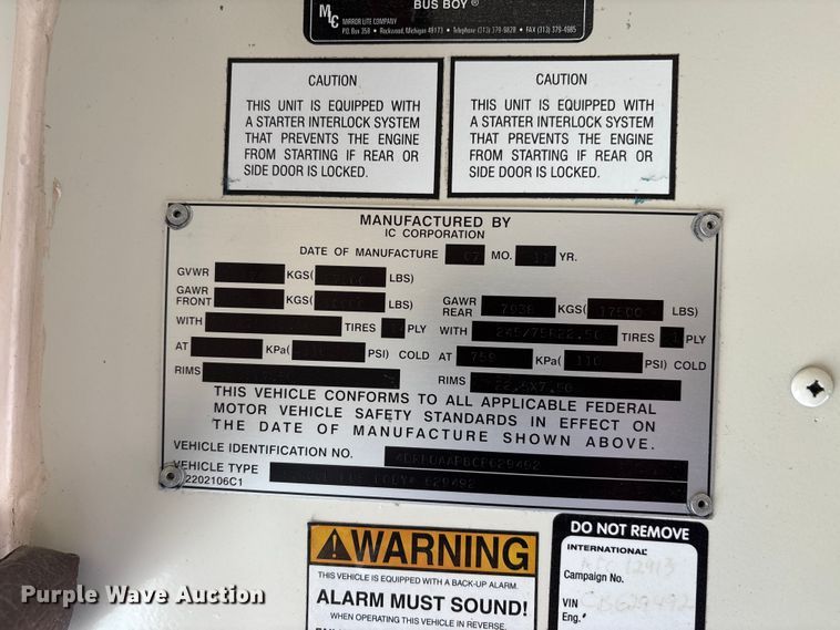 image for item DU1432 2012 IC PB105 school bus