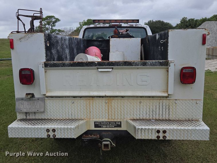 image for item DU2594 1996 Ford F350 Crew Cab utility bed pickup truck