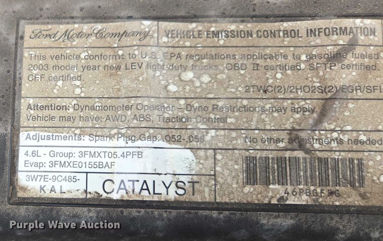 image for item DU2595 2003 Ford F150 XL pickup truck