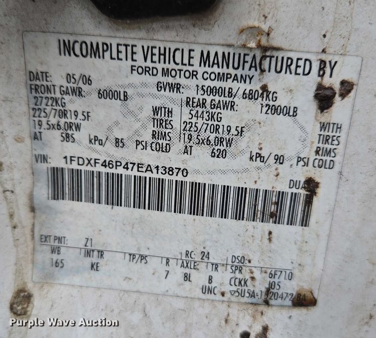 image for item DU2600 2007 Ford F450 Super Duty dump truck