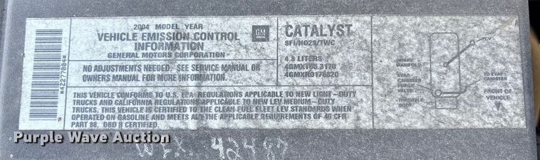 image for item DU2611 2004 GMC Sierra pickup truck