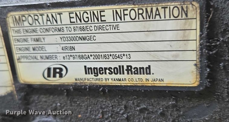 image for item DU2624 2007 Ingersoll Rand P185 air compressor