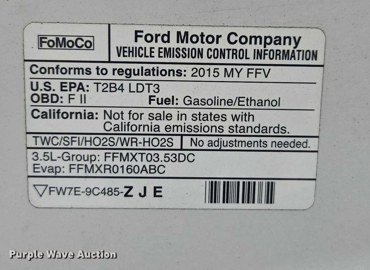 image for item DU2632 2015 Ford F150 XL Ext. Cab pickup truck