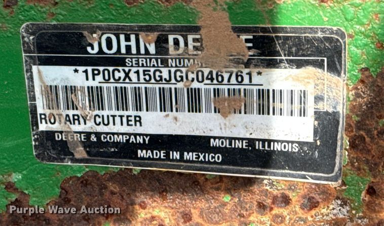 image for item DW5206 John Deere CX15 batwing rotary mower