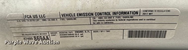 image for item DW6712 2017 RAM 1500 Ext. Cab pickup truck