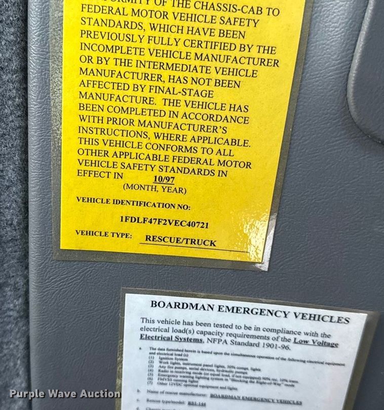 image for item DW6741 1997 Ford F450 Super Duty rescue vehicle