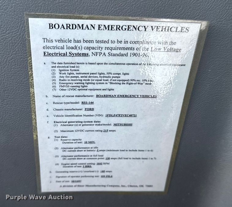 image for item DW6741 1997 Ford F450 Super Duty rescue vehicle