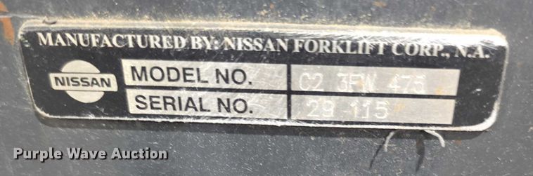 image for item DZ3687 Nissan 50EE forklift