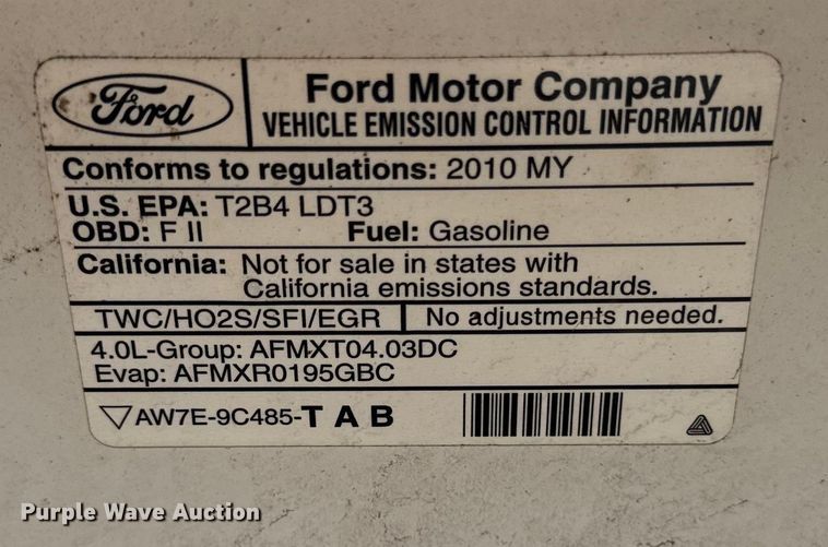 image for item EA2208 2010 Ford Explorer SUV