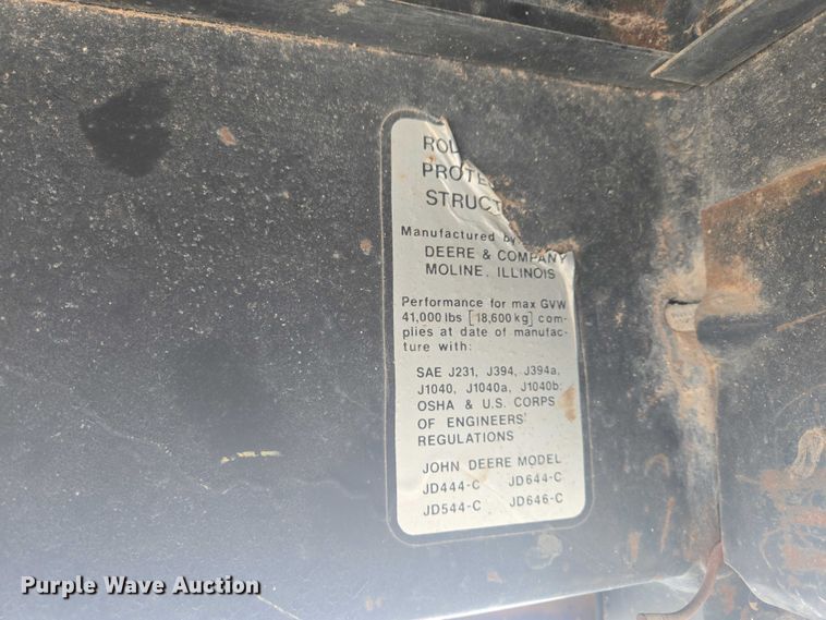 image for item EB1204 1982 John Deere 644C wheel loader