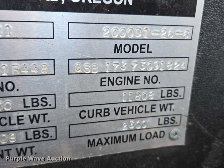 image for item EB1206 2011 Tucker Sno-Cat 2000D1-26-6 trail groomer