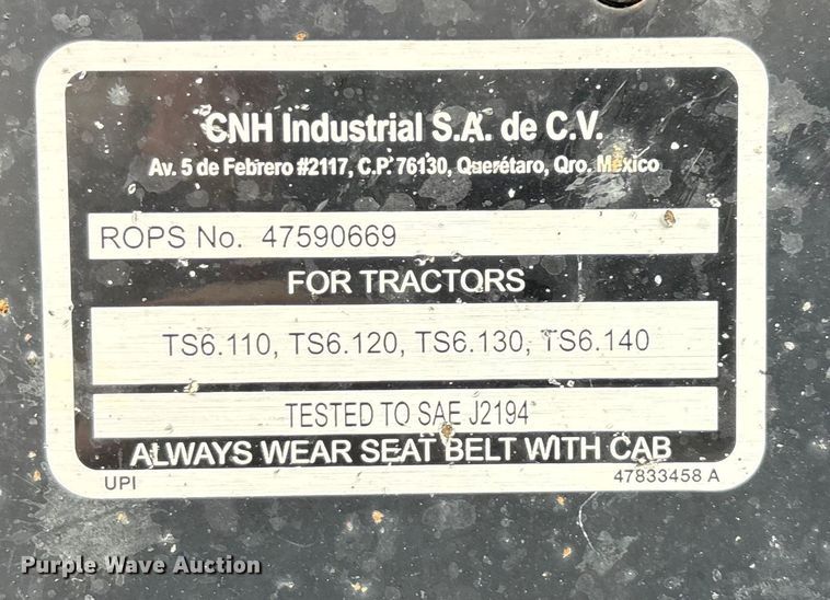 image for item ED2459 2015 New Holland TS6.120 MFWD tractor