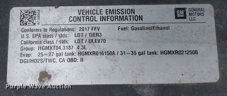 image for item EE5085 2017 Chevrolet Silverado 1500 Ext. Cab pickup truck