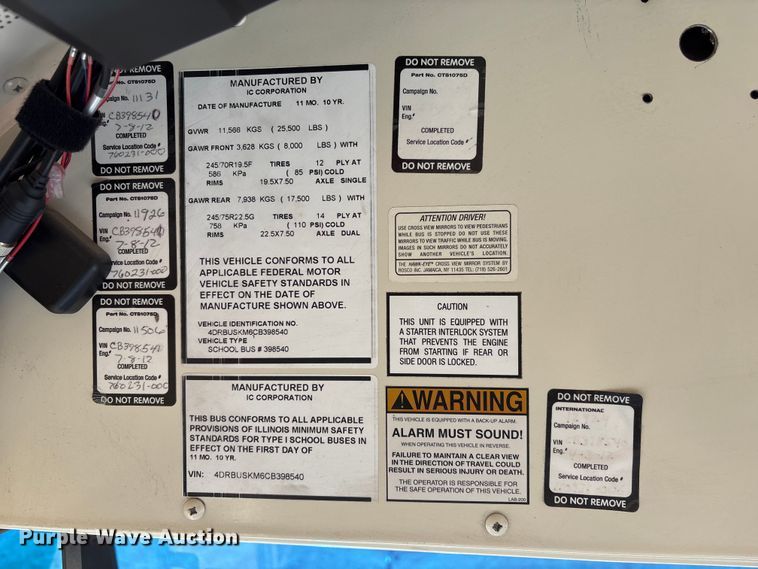 image for item EI5676 2012 IC PB105 school bus