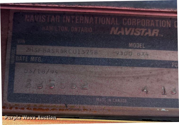 image for item EJ7571 1994 International 9300 tanker fire truck