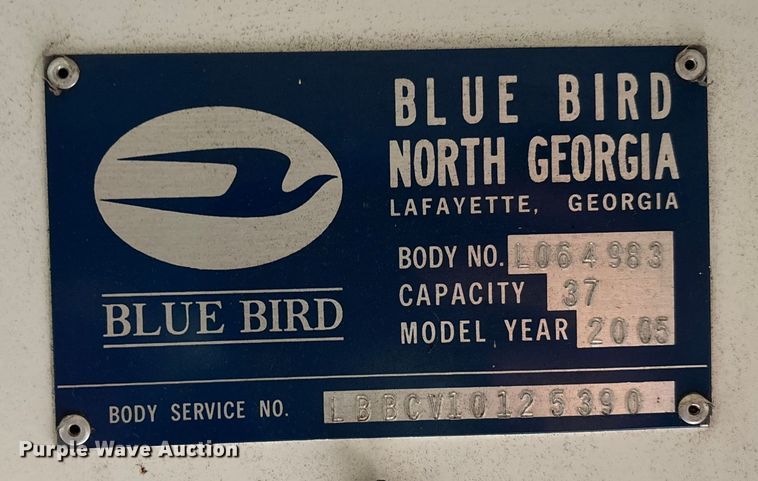 image for item EJ7773 2005 Blue Bird Bb Conventional school bus