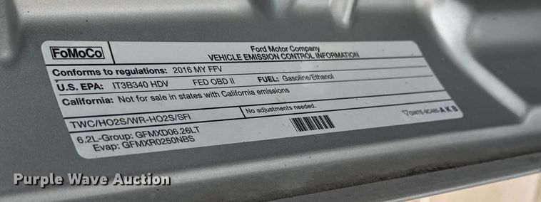 image for item EN0782 2016 Ford F250 Super Duty Crew Cab pickup truck