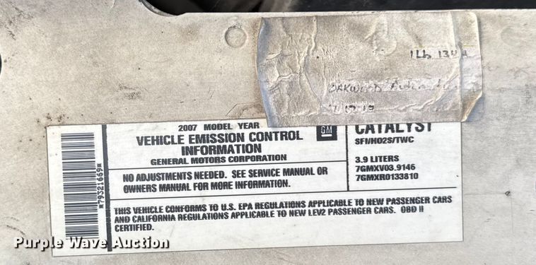 image for item ER0347 2007 Chevrolet Impala Police Cruiser 