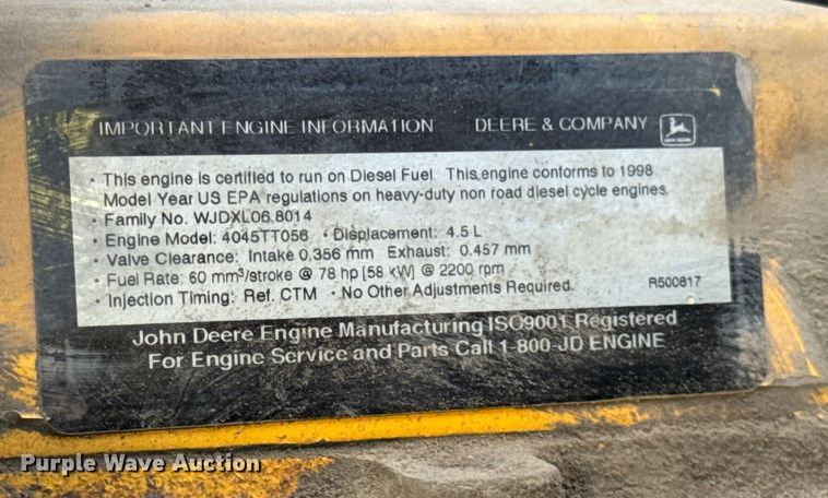 image for item ER0365 1998 John Deere 310E backhoe