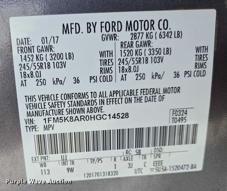 image for item ES2632 2017 Ford Explorer Police Interceptor SUV