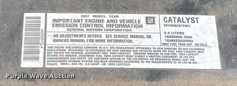 image for item ES5502 2007 Chevrolet Silverado 2500HD utility bed pickup truck