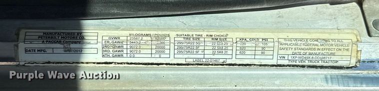 image for item ES5553 2013 Peterbilt 388 dump truck