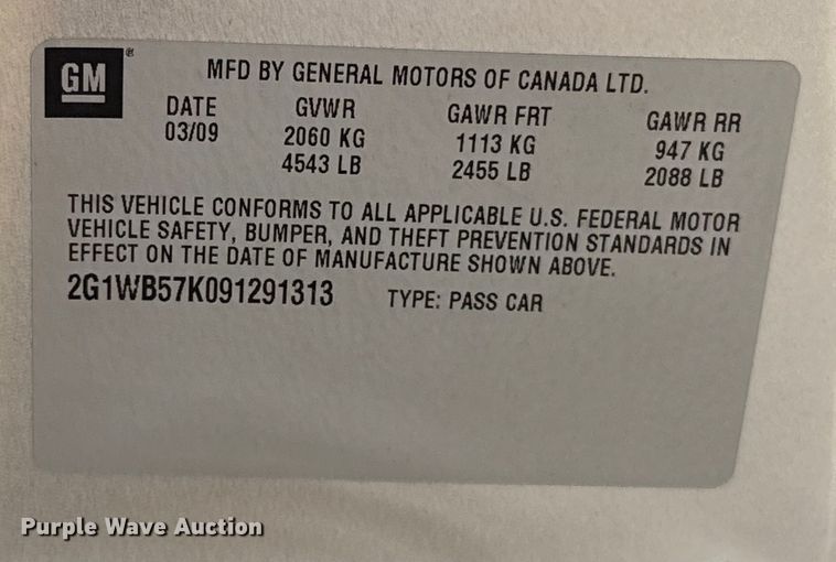 image for item ES5570 2009 Chevrolet Impala 