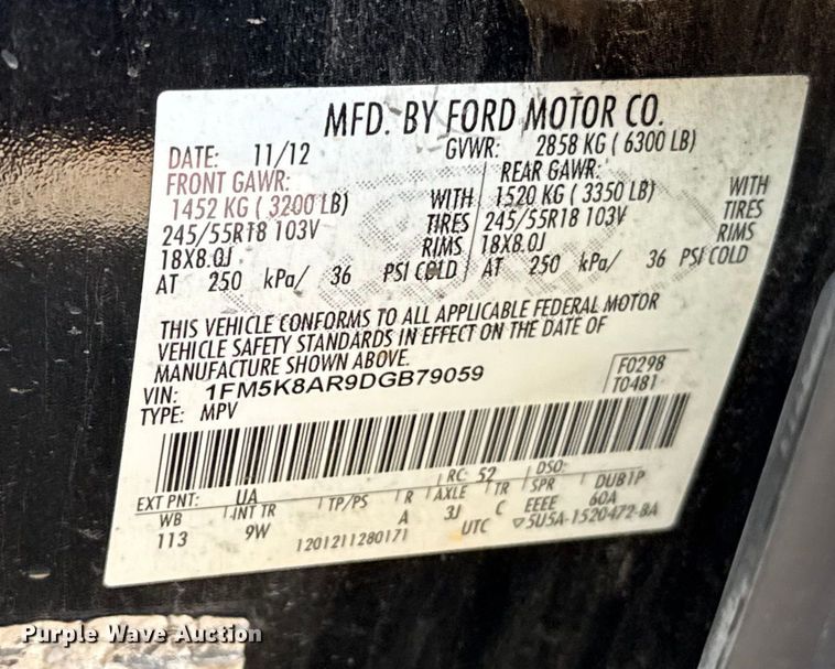 image for item ES5575 2013 Ford Explorer Police Interceptor SUV