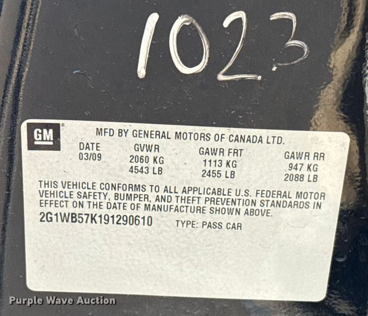 image for item ES5577 2009 Chevrolet Impala 