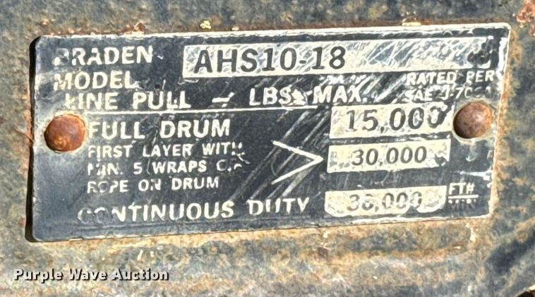 image for item ES5608 Braden Winch AHS10-18 winch