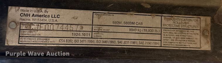 image for item ES5611 2008 Case 580 Super M Series 3 backhoe