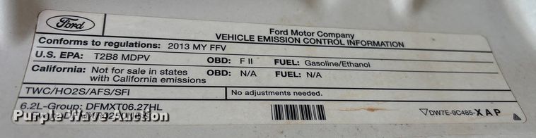 image for item ET1007 2013 Ford F250 Super Duty Crew Cab pickup truck