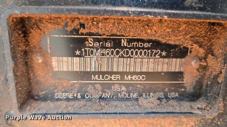 image for item ET1025 John Deere MH60C skid steer mulcher