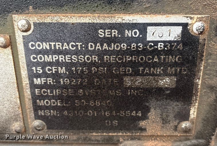 image for item ET1034 Ingersoll Rand air compressor