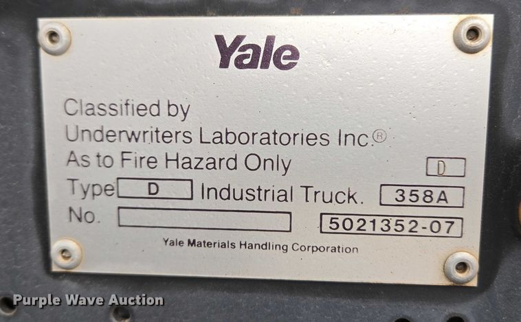 image for item ET1053 Yale GDP100MGNGBE093 forklift
