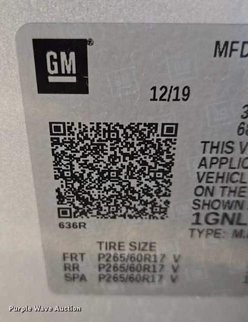 image for item ET1068 2020 Chevrolet Tahoe Police SUV