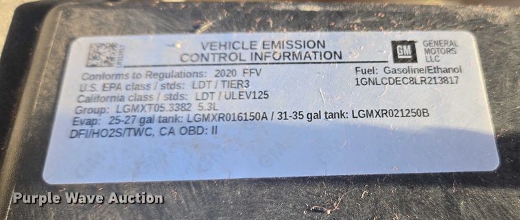 image for item ET1068 2020 Chevrolet Tahoe Police SUV