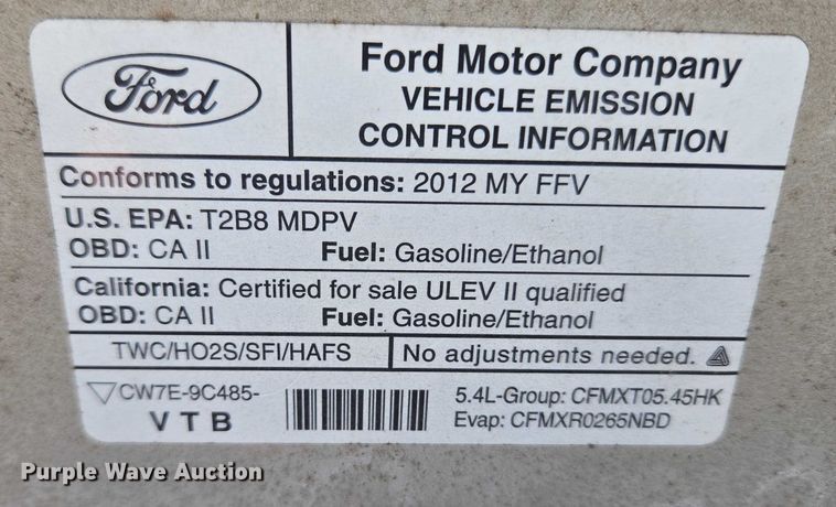 image for item ET1070 2012 Ford E350 van