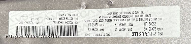 image for item ET1073 2017 Dodge Charger Police 