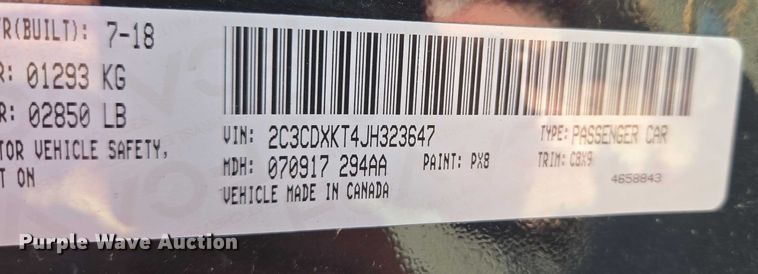 image for item ET1077 2018 Dodge Charger Police 