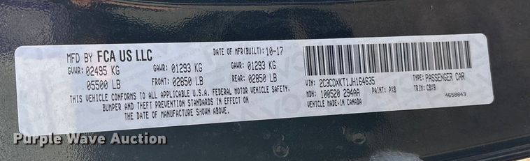 image for item ET1082 2018 Dodge Charger Police 