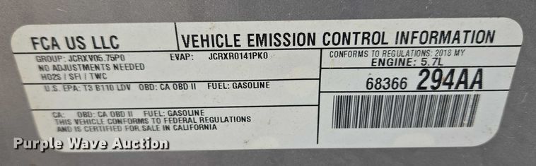 image for item ET1088 2018 Dodge Charger Police 