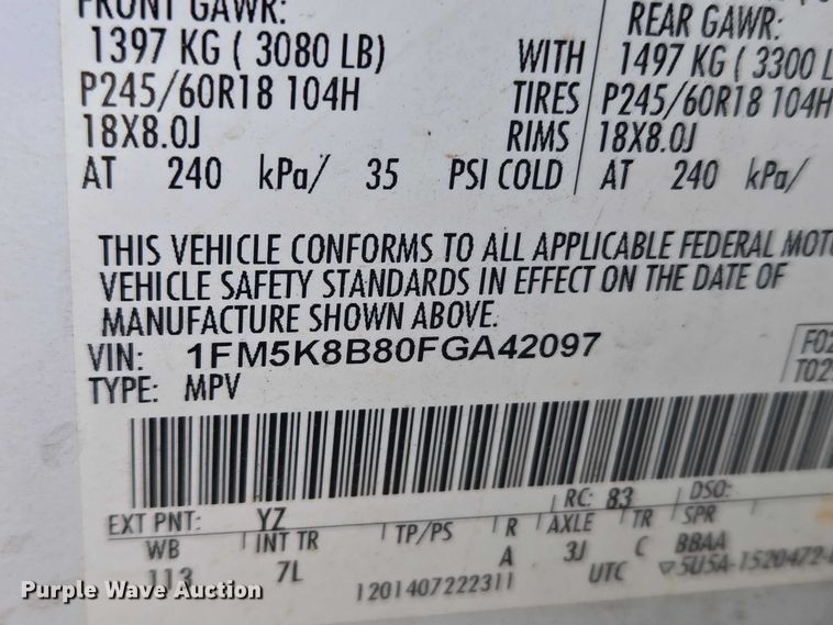 image for item ET1090 2015 Ford Explorer SUV