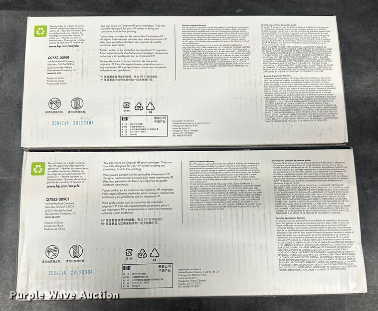 image for item ET1094 (2) HP LaserJet Q7553A cartridges